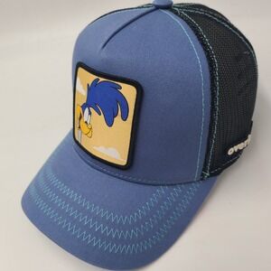 Overlord Hat Snapback Trucker Mesh Looney Tunes Blue Black Road Runner Patch Men